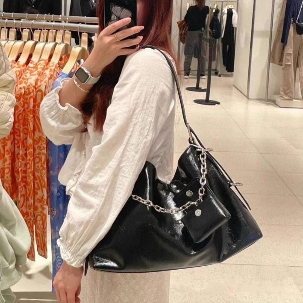 with Coin Purse Soft PU Shoulder Bag Korean Style Underarm Bag Casual Waterproof Tote Bag  Travel