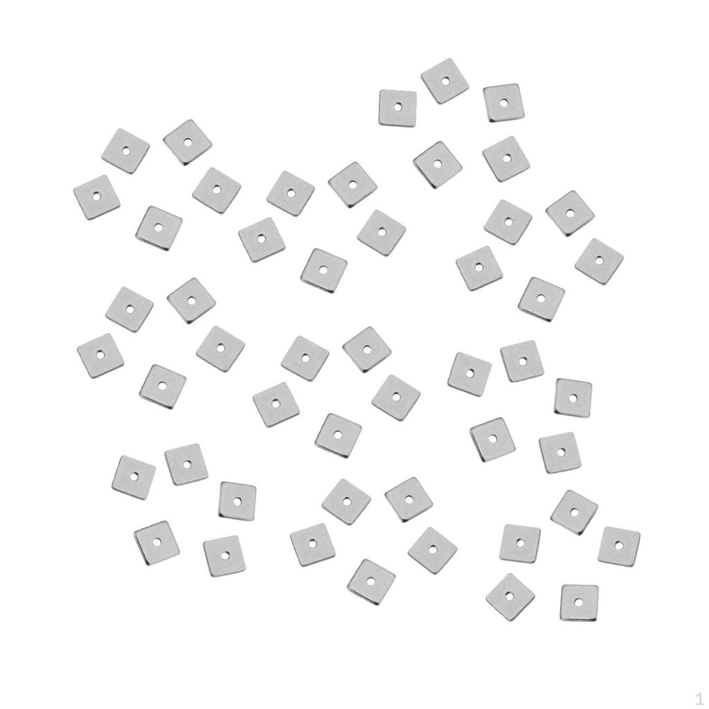 50 Pieces Square Beads for Craft Projects, Jewelry Making, And Necklaces