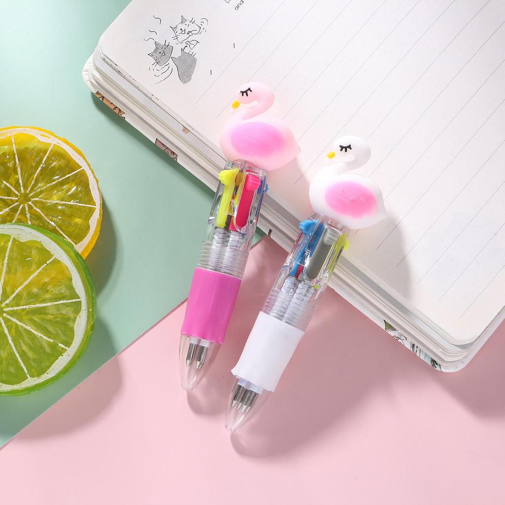 Korean Cute Animal Head 4-Color Click Ballpoint Pen