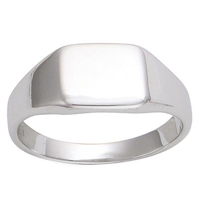 Silversignetring 'Charles' silver för män (Rodiumpläterad) - 9x8 mm