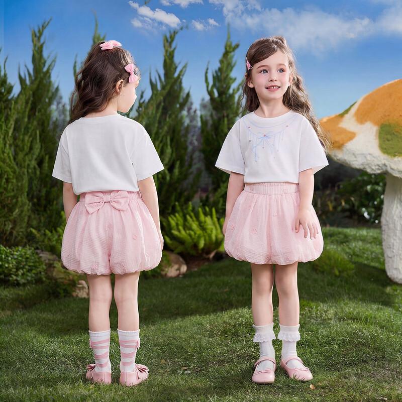 ASK JUNIOR Mädchen Blumen Rüschen Schleife Shorts