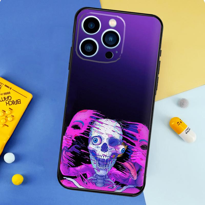 Skull Trippy Octopus Phone Case For iPhone 17 16 14 13 12 11 15 Pro Max Plus 12 13 Mini 16e 17 Air Bumper Cover