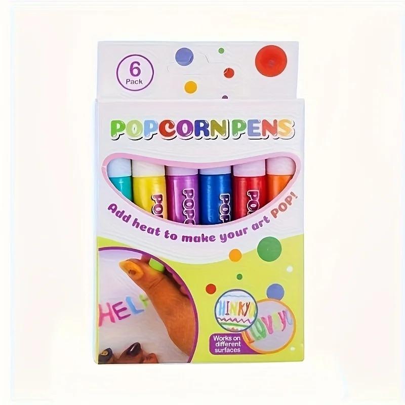Popcorn-Blasenstift DIY Baumwolle 3D-Druck Malerei Aufblasbarer Stift Aufgeblasener Effekt Zeichenstift Kreatives Bastel-Graffiti-Werkzeug