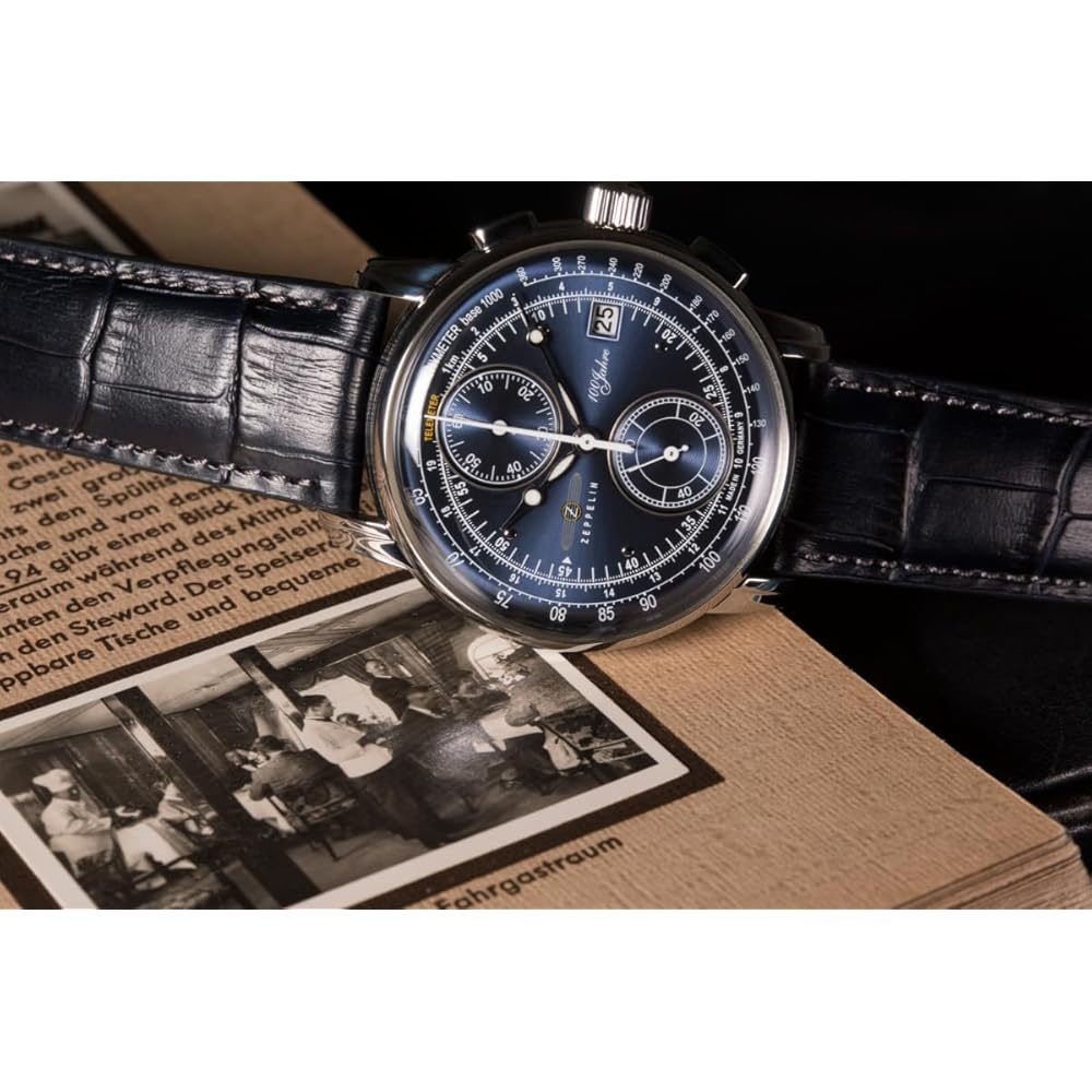 Zeppelin 100th Anniversary Men's Watch Blue Dial 86703 Stainless Steel Case Automatic Movement