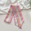 Woman Skinny Silk Scarf 90cm*6cm Long Hair Strip Silk Ribbon Small Neck Scarves Kerchief Lady Bag Handle Ribbon Scarf Tie