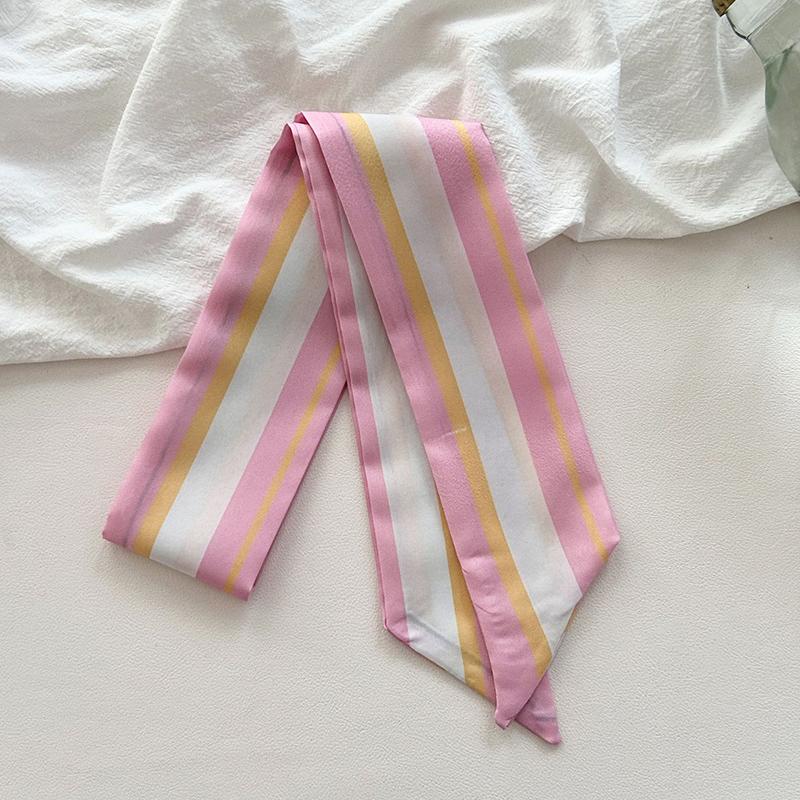 Woman Skinny Silk Scarf 90cm*6cm Long Hair Strip Silk Ribbon Small Neck Scarves Kerchief Lady Bag Handle Ribbon Scarf Tie