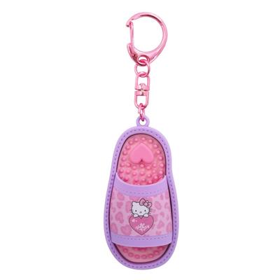 Sanrio Hello Kitty Mini Sandalet Anahtarlık, Leopar Desenli, Pembe