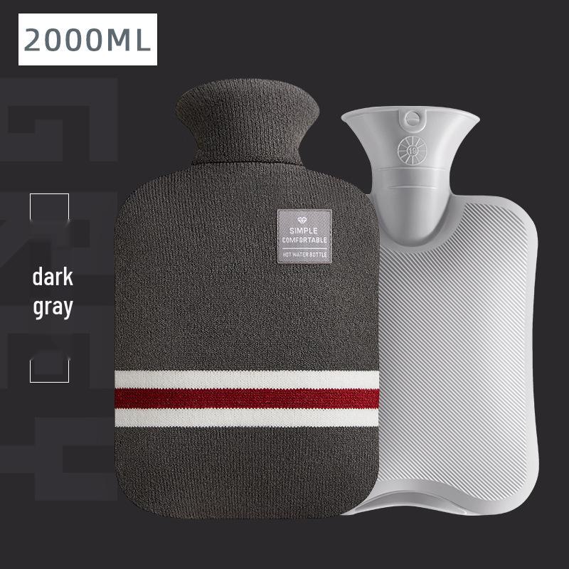 Transparent PVC Hot Water Bottle, Portable Stomach Warmer, Large Size, Plush Fabric, Cute Design, Ideal for Students.