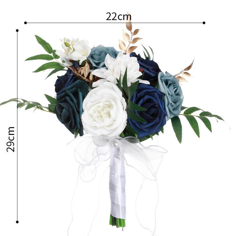 Two-Tone Forest Style Artificial Rose Bridal Bouquet