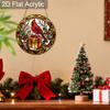 Acrylic Christmas Red Cardinal with Gift Box Suncatcher Stained Glass Effect Window Hanging Ornament Holiday Decor Gifts