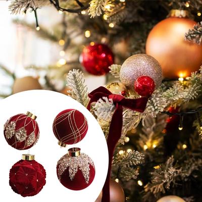 Velvet Christmas Ornament ,Decorative, Tree Decor Flocked for Xmas Home