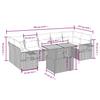 8-teiliges Gartensofa-Set mit Kissen Beige Poly-Rattan