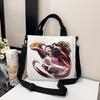 Anime Demon Slayer Canvas Crossbody Bag Cartoon Figures Print Shoulder Bags Fashion Minimalist Commuting Storage Handbag Gifts