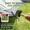 Camping Tent Stakes with a Pointed Ground End and J-Bend Head, Steel 8-Piece Set for Shelter Cord, Tarps, and Canopies