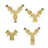 Brass 3/4 Inch Thread 2- Way Garden Tap Water Splitter Copper Y Irrigation Valve 5/8" Quick Connector Cranes Adapter 1pcs