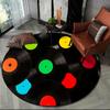 3D Schallplatte Musik DJ Band HD Runder Teppich Teppich Mode Teppich für Wohnzimmer Schlafzimmer Sofa Spielzimmer Dekoration Rutschfeste Fußmatte