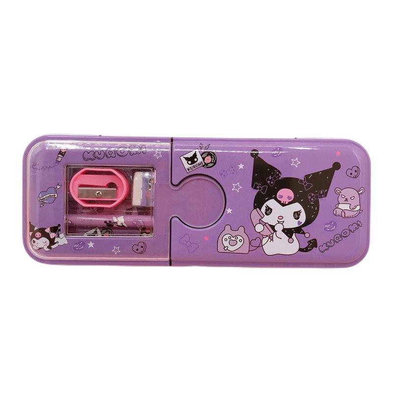 Creative Pencil Case Kit For Elementary Students Cartoon Iron Box With Complete Stationery Set