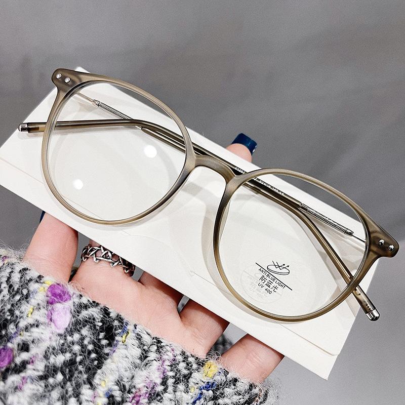 TR90 Anti Blue Light Unisex Round Myopia Glasses Metal Frame Optical Computer Eyeglasses Ultralight Nearsighted Eyewear