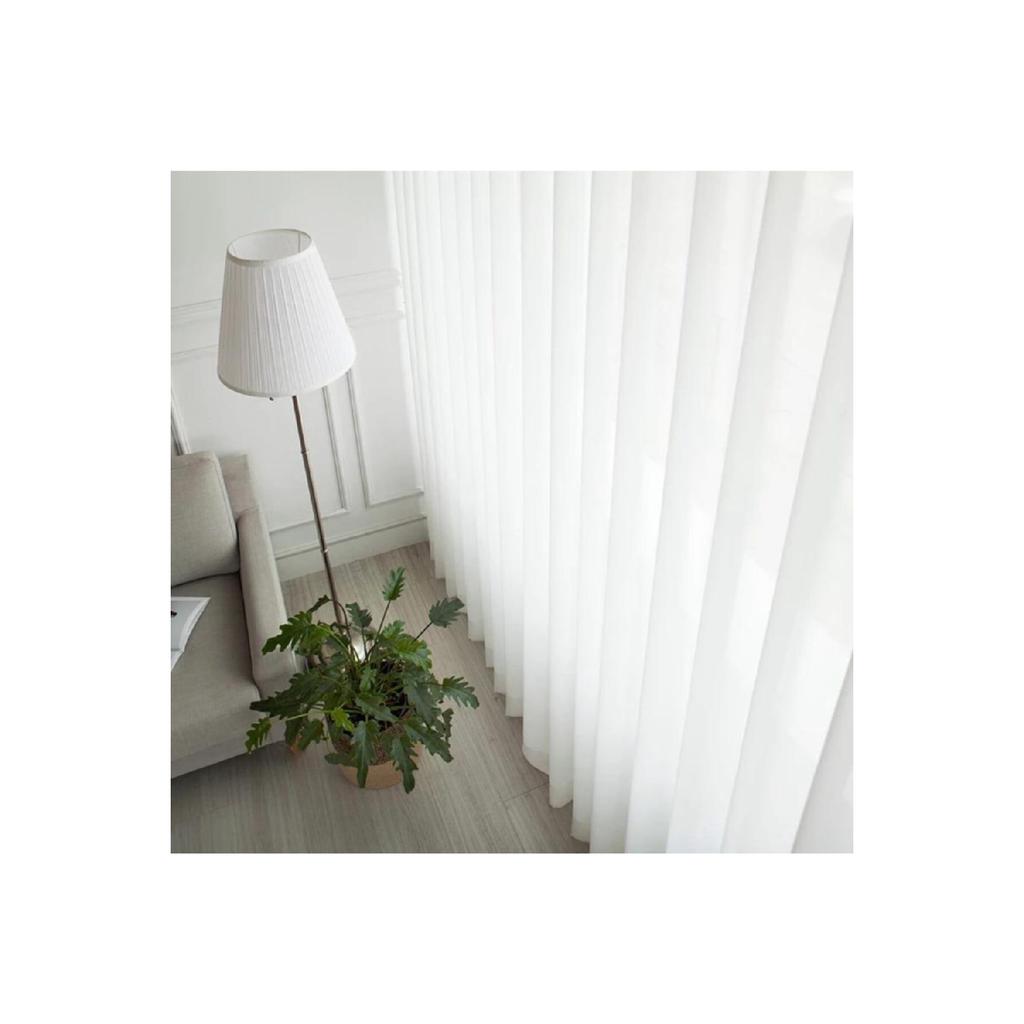 Plisovaná plochá tylová záclona bílá (Baterie 1x2,5)