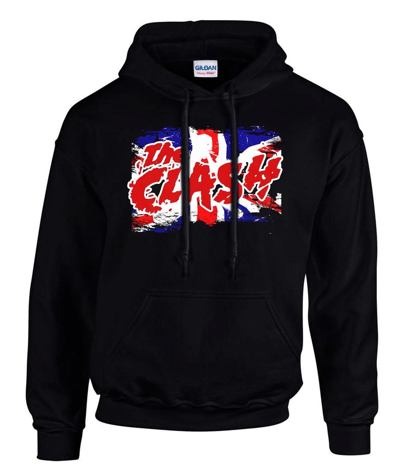 The Clash Punk Rules Rock Music Schwarze Hoodies Kapuzenpullover -3088-SW XS