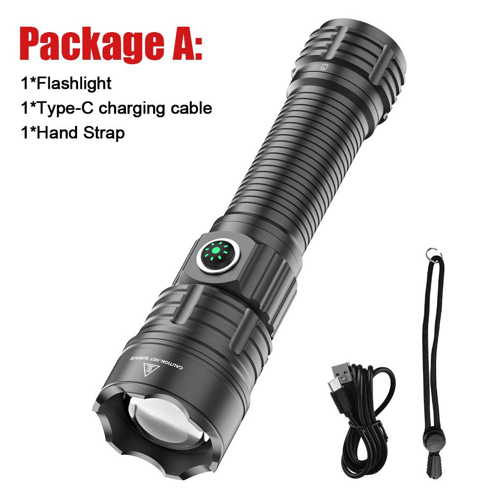 30W 2000lm Professional LED White Flashlight for Hunting Tactical Zoomable 3 Modes Night Scout Lights Set With Rifle Scope Mount