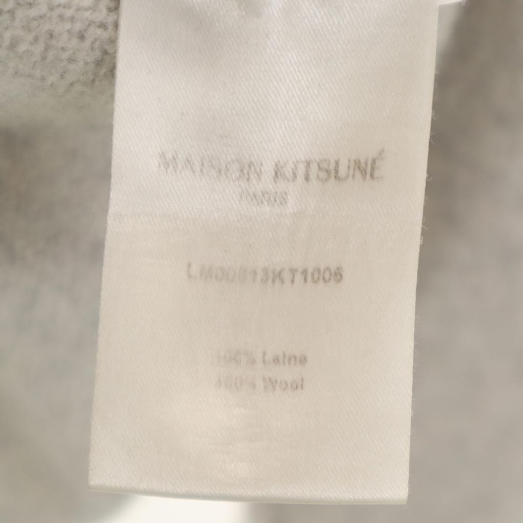MAISON KITSUNE Moroccan Wool Blend Long Sleeve Sweater L White Men's Used
