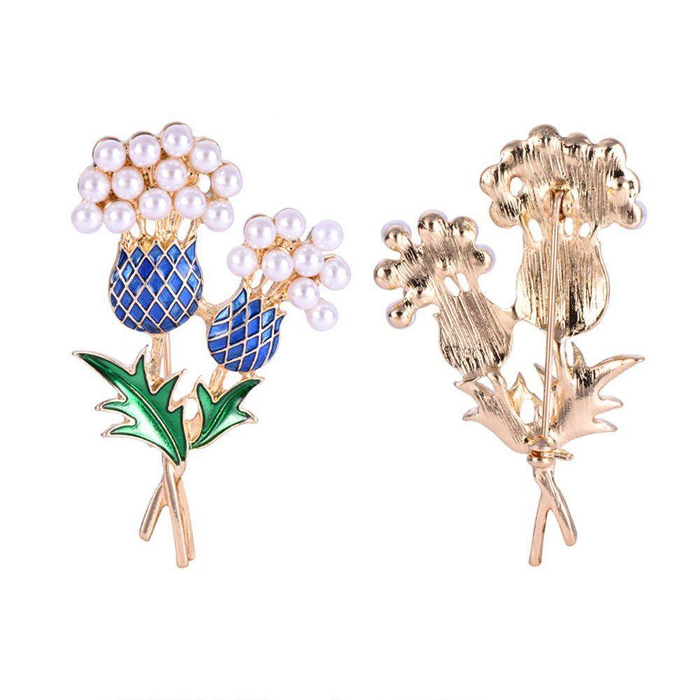 Vintage Bouquet Corsage Women Pearls Collar Pineapple Tree Fashion Thistle Tree Brooch