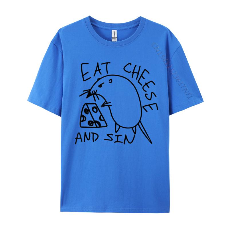 Eat Cheese And Sin T-shirts Casual Luxury Designer T-Shirts For Men Retro Top T-Shirt Normal Tees Cool