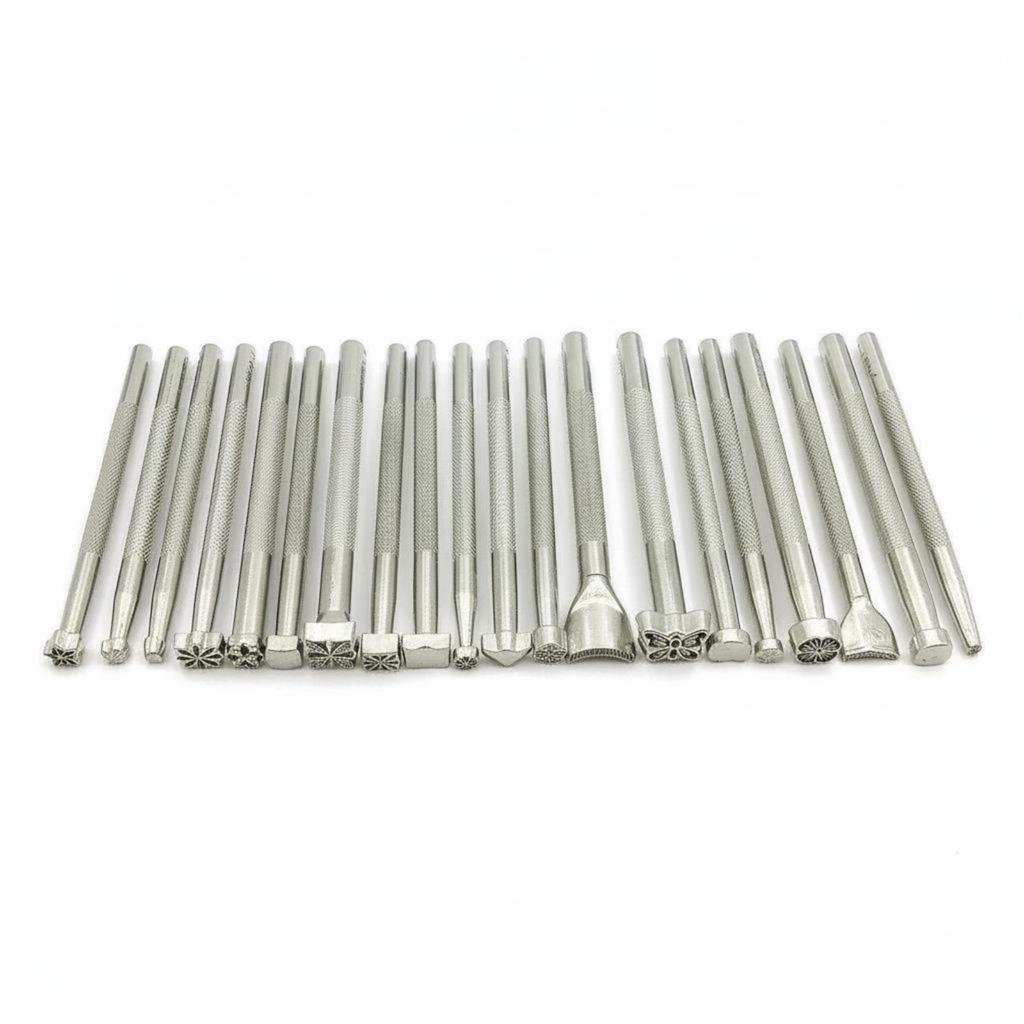 20 Pieces Leather Stamping Tool Set Various Designs Leather Stamp Set Saddle Making Stamp Tools Long-Lasting Metal for Beginners