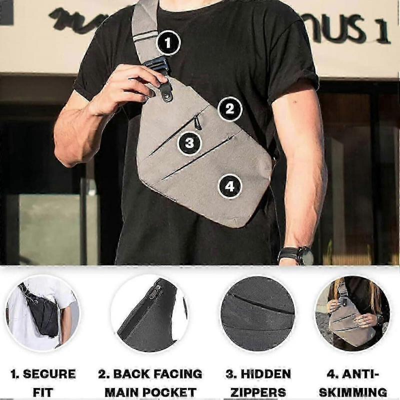 Dámská crossbody taška proti krádeži, cestovní bezpečnostní peněženka s ochranou RFID a voděodolnou oxfordskou tkaninou