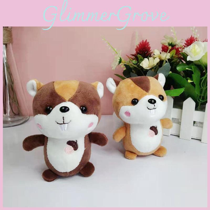 Cute Cartoon Squirrel Plush Keychain Soft Stuffed Animal Perfect For Bags And Gifts