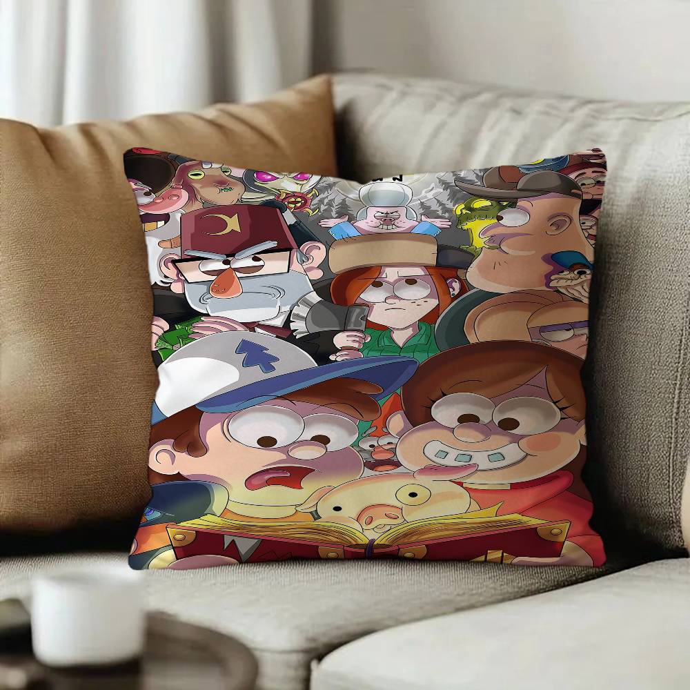 Cartoon Retro GGravity Falls Cushion Cover Pillowcase Upholstery Sofa Throw Pillow Home Decor Pillowcas