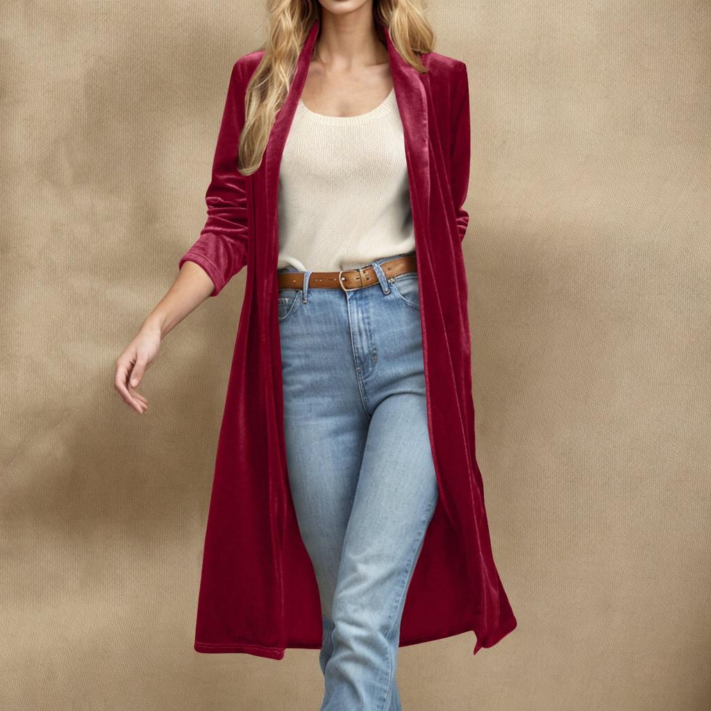Women's Loose Fashionable All-match Gold Velvet Solid Color Long Sleeve Top Casual Jacket