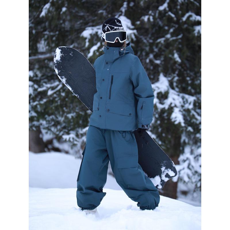 Skiwear men and women winter outdoor waterproof windproof thickened warm thickened snowboard snowboarding clothes ski suit set