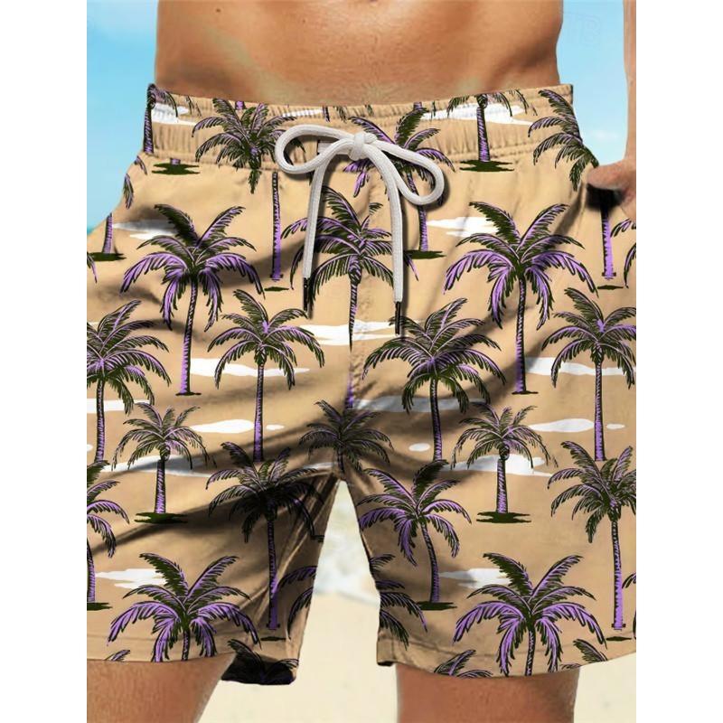 Summer Beach Style 3D Printed Loose Plus Size Quick Drying Shorts S