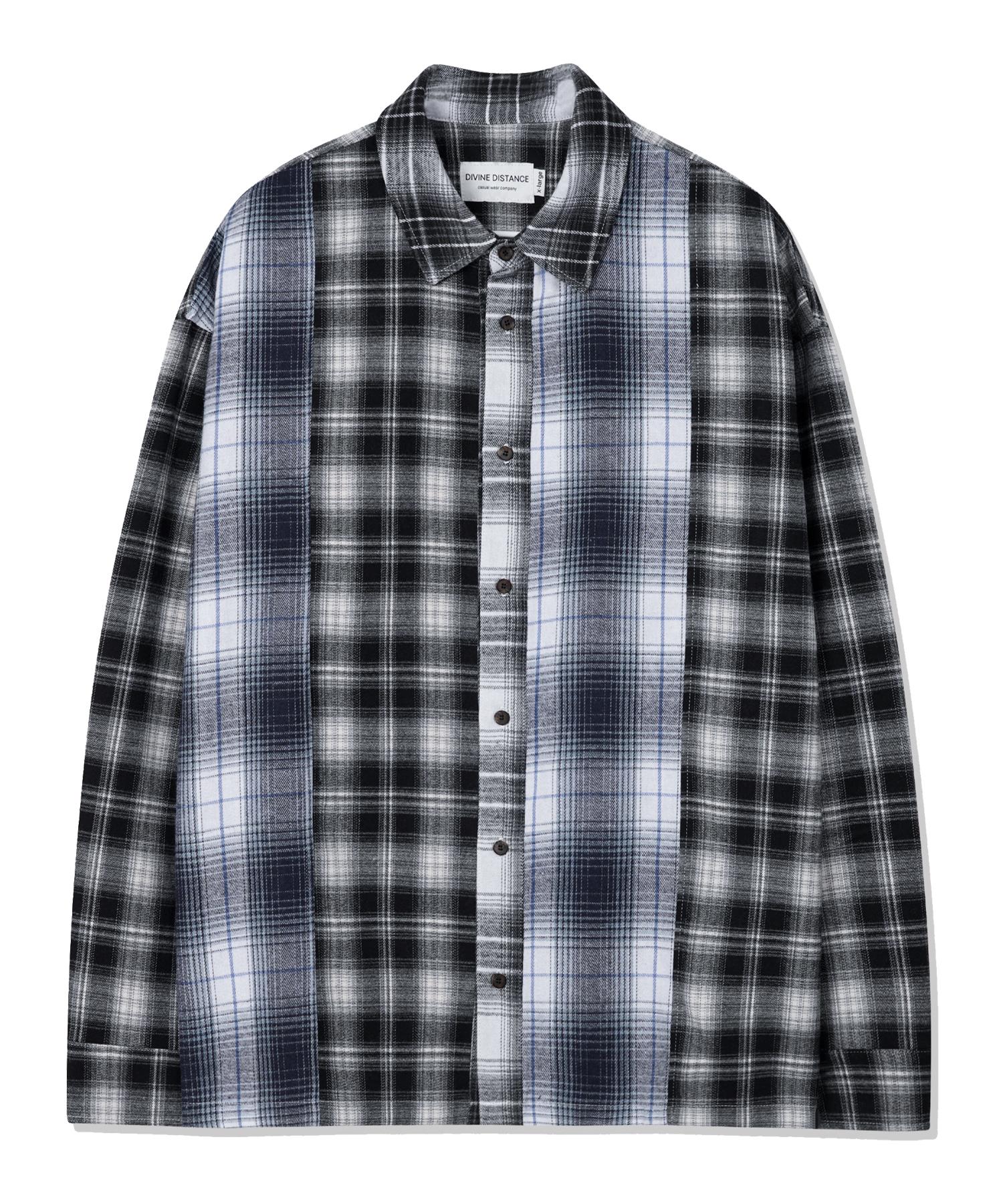 Divine Distance Patchwork Oversized Check Shirt M