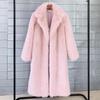 New Autumn and Winter Women's Long Toka Suit Collar Coat Artificial Fur Imitation Fur Coat