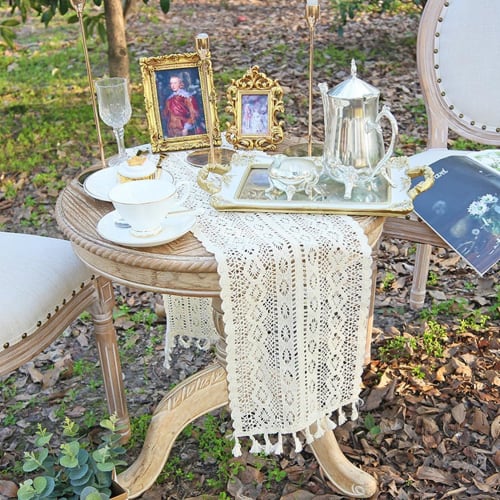 Two White Lace Placemats, Nordic Style, Heat-Resistant, Vintage Afternoon Tea Coasters