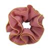 Retro Colorful Lattice Ruffles Hair Scrunchies Headbands for Womens Girls Sweet Romance Hair Rope Rubber Band Hair Accessories