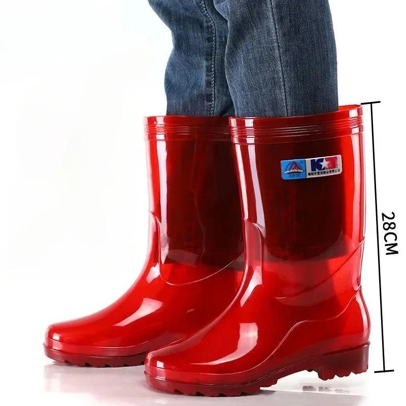 Wear-resistant Rain Boots Wellies High Farming Long Shoes Designer Waterproof Rainy Day Fashion Without Lacing