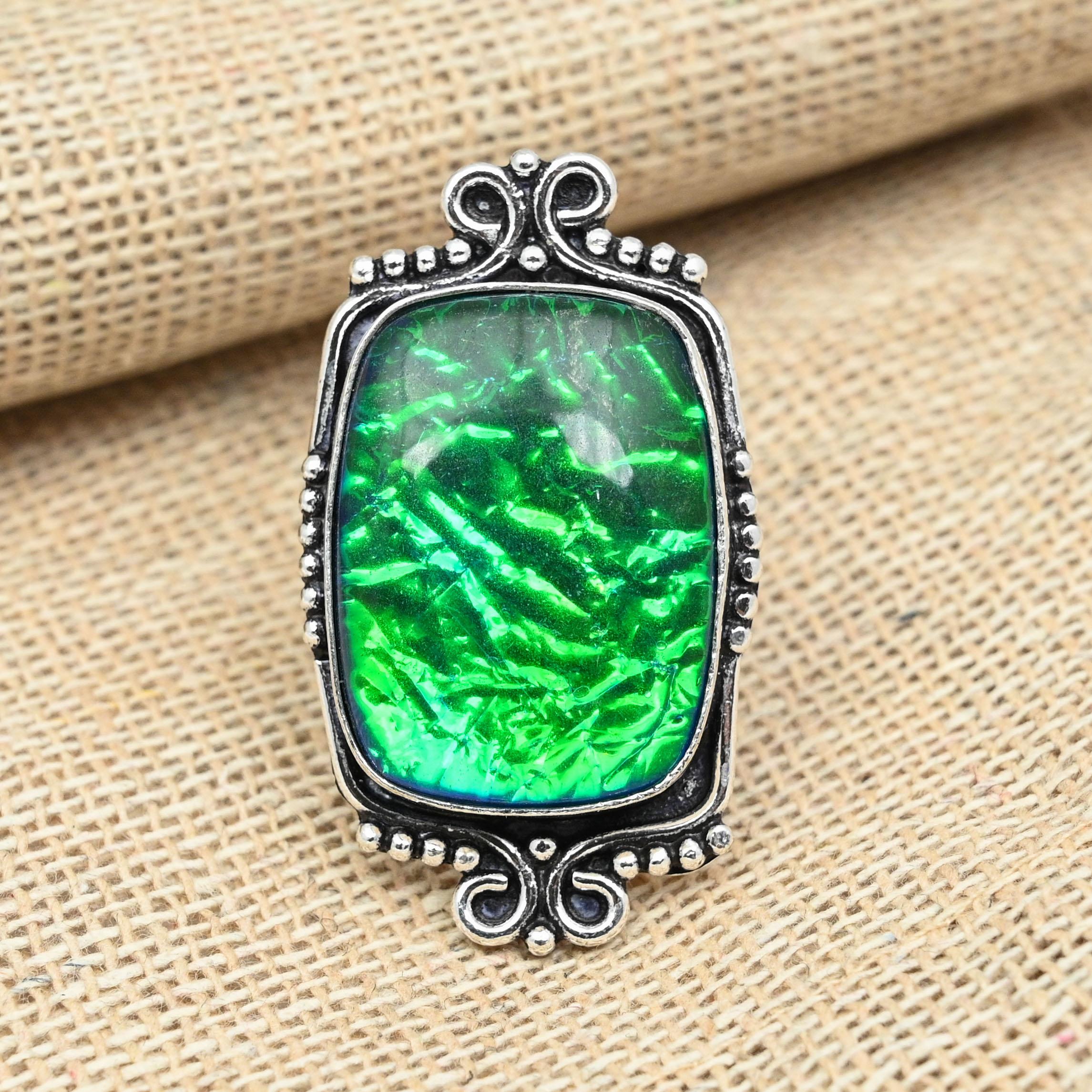 

Удивительный розовый тройной опал, драгоценный камень, ювелирное изделие из стерлингового серебра 925 пробы, кольцо ручной работы 9 синий