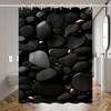 Stylish Black Pebble Waterproof Shower Curtain – Perfect for Adding a Modern and Soothing Touch to Your Bathroom Decor