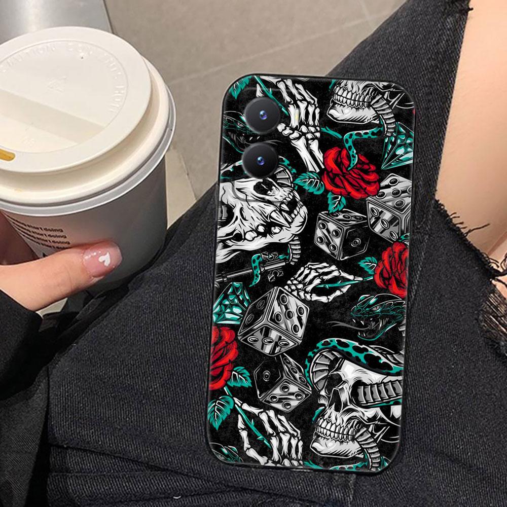 Skull Flower Art Mexico Phone Case For VIVO V60 V50 V40 LITE S1 V17 V20 SE V21 V23 V23E V25 V25E V27 V27E V29 V29E V30 Case Capa