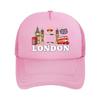 London - Iconic Symbols and City Representation Mesh Baseball Cap