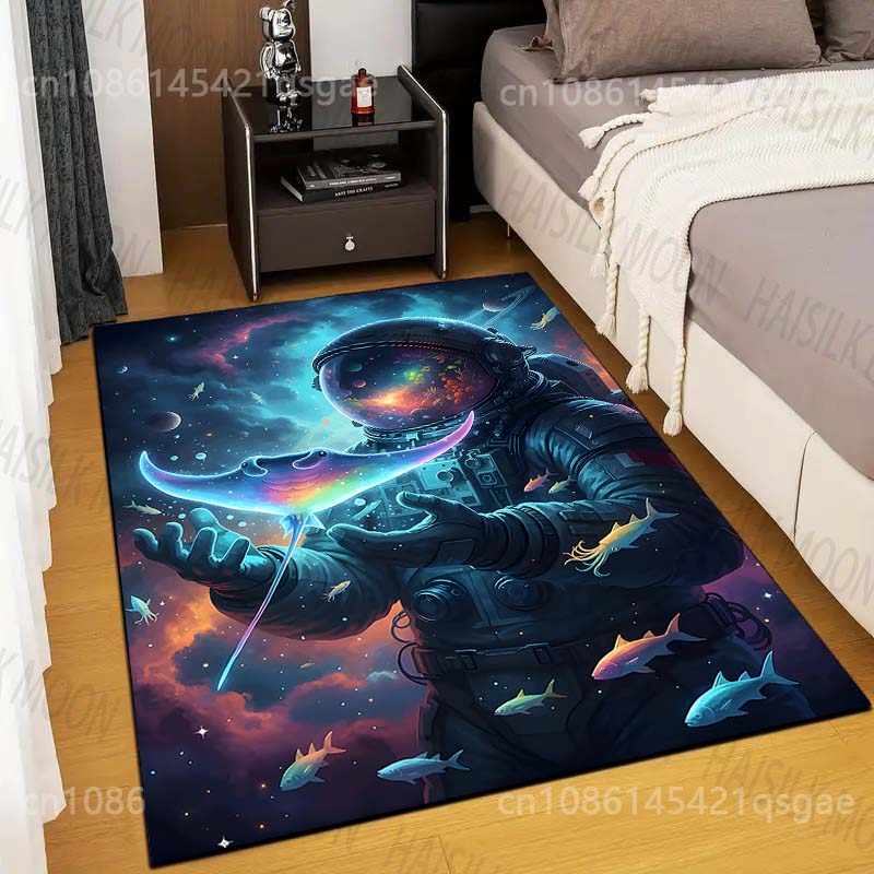 

Multiple sizes Astronaut with colorful manta ray Carpet for Living Room Bedroom Home Decor Rug Non-slip Floor Mat Luxury Gift 40x60cm