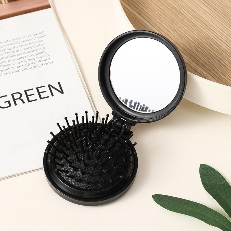 Mini folding hair brush head airbag hair comb anti-static styling accessories portable travel hair brush comb