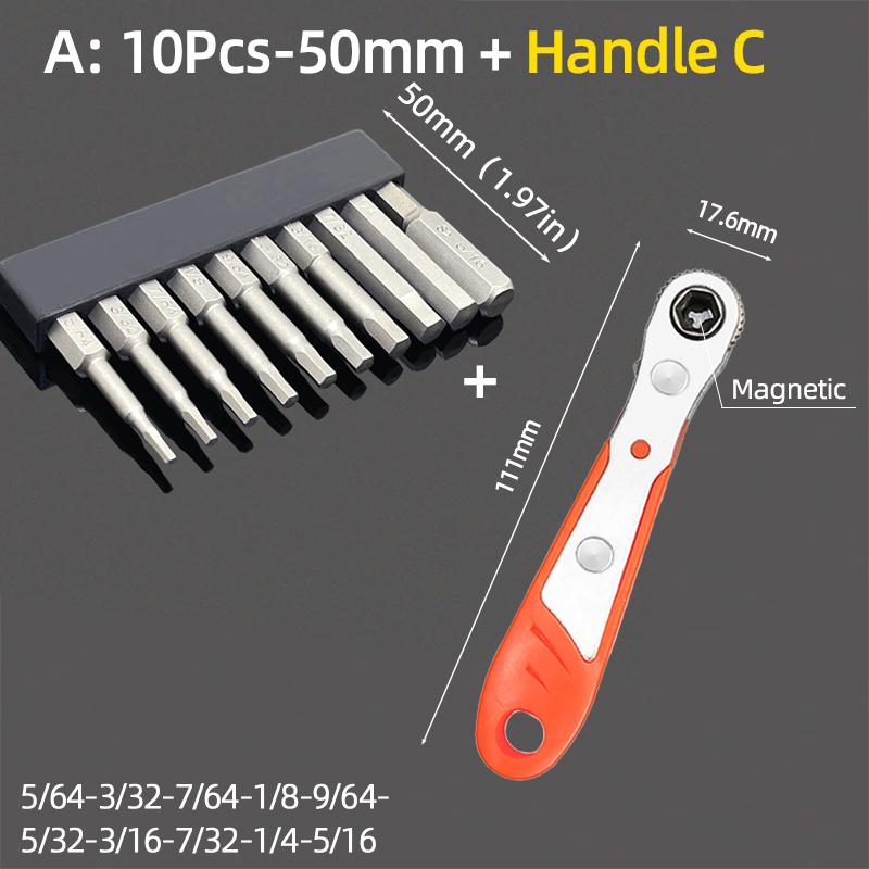 Imperial 50mm Hex Head Allen Wrench Screwdriver Bits Magnetic 5/64-5/16 Screw Driver Drill Bit Set Ratchet Wrench Hand Tools