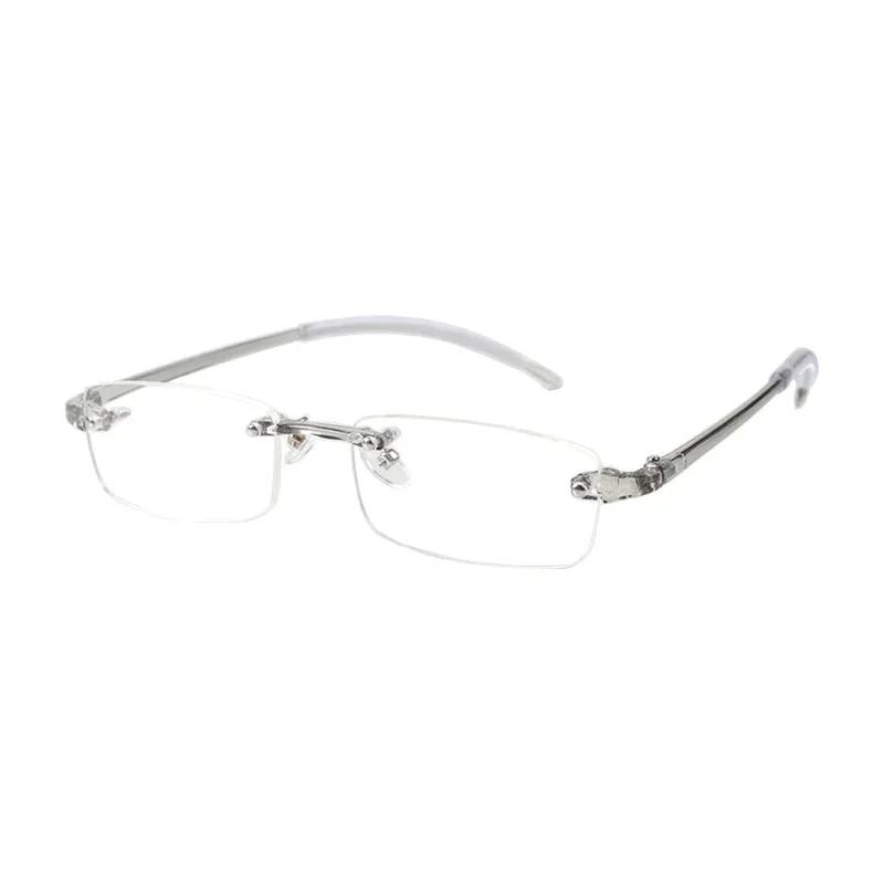 Rimless Finished Myopia Glasses Ultralight Soft for Men Women Ultralight Resin Nearsighted Eyeglasses Diopters 100~250