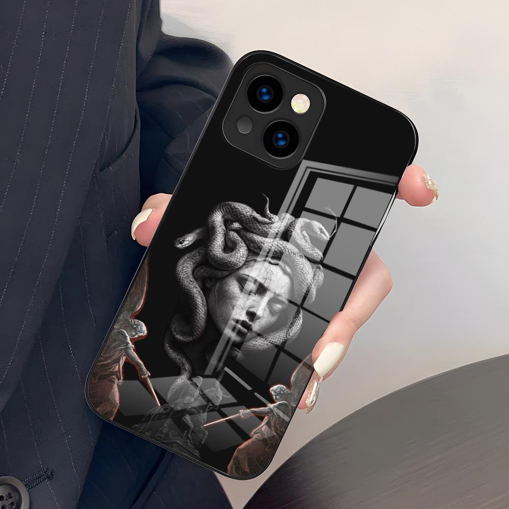 

M-Medusa Mythology Phone Case For IPhone 17 Pro Max 15 Pro 16 14 Plus 12 13 Mini 11 Pro Shockproof Glass Cover iPhone14 Plus