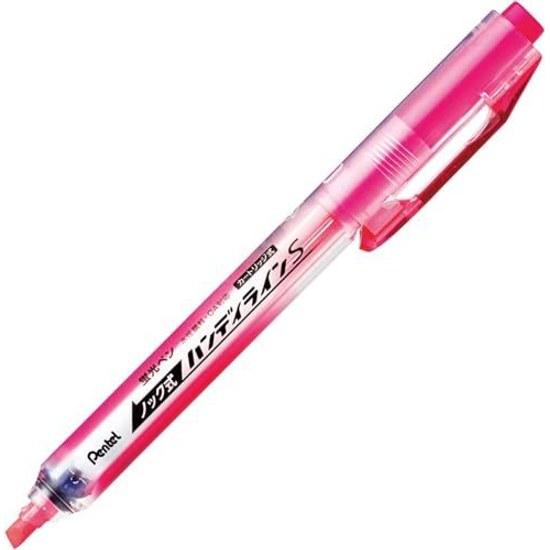 Pentel Pack Highlighter Pens Knock Type Handy Line S Pink XSXNS15-P 2-Piece Set